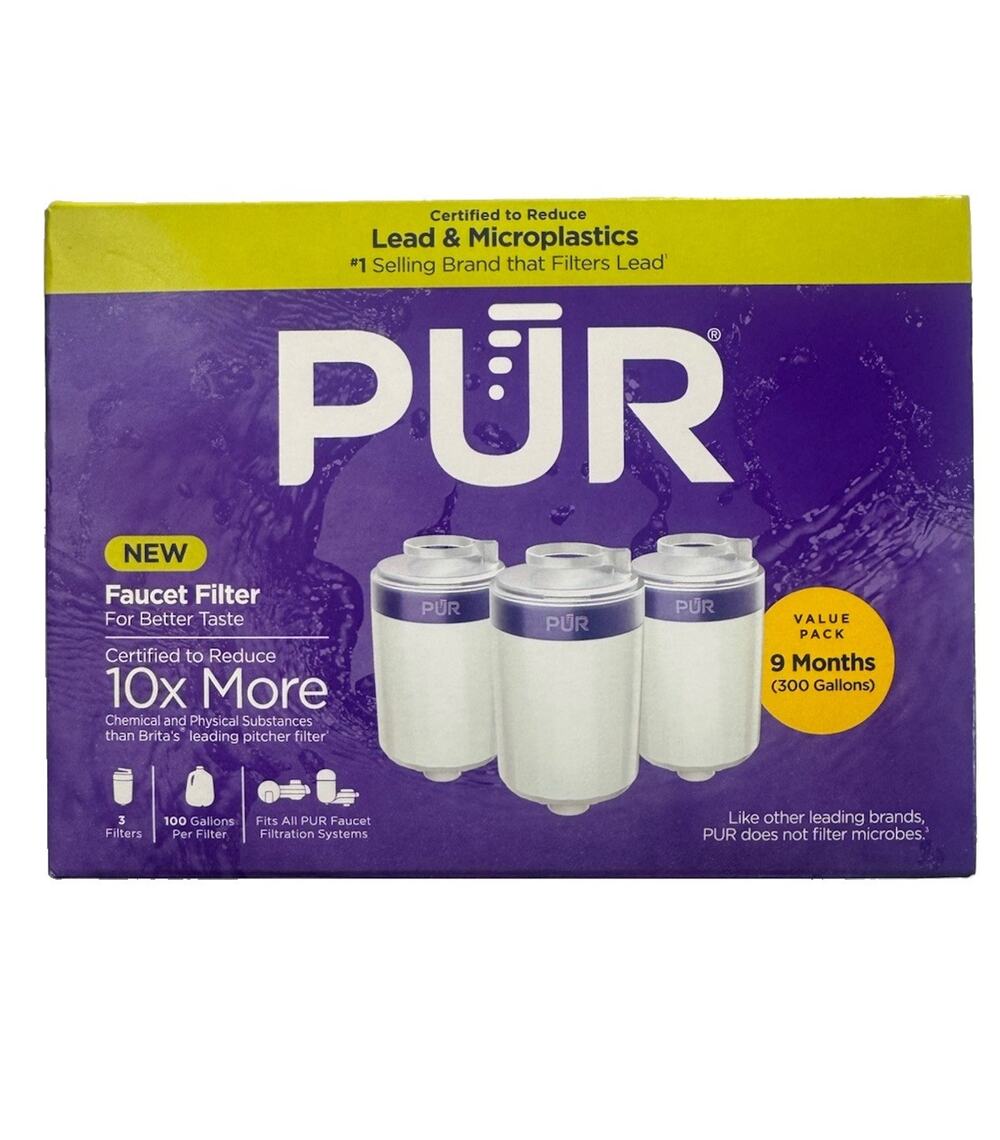 PUR RF3375 Faucet Water Filter Replacement 3 Pack Lead Microplastics 300 Gal